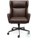 Farrowyn Brown Leather Swivel Office Chair
