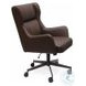 Farrowyn Brown Leather Swivel Office Chair