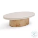 Tanner Natural Burl and Cream Ash Coffee Table