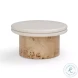Tanner Natural Burl and Cream Ash Coffee Table