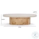 Tanner Natural Burl and Cream Ash Coffee Table