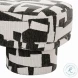 Lena Black and White Jacquard Bench