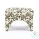 Raji Cream Leopard Jacquard Ottoman