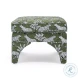 Raji Olive Green Leopard Jacquard Ottoman