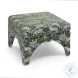 Raji Olive Green Leopard Jacquard Ottoman