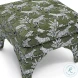 Raji Olive Green Leopard Jacquard Ottoman