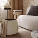 Zoe Cream Chenille Storage Ottoman