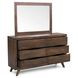 Pasco Brown 6 Drawer Dresser and Rectangular Mirror