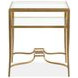 Serenelle Burnished Brass Rectangular Glass Top End Table