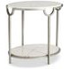 Morello Oxidized Nickel And Carrara Marble Oval Metal End Table