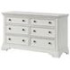 Olivia Brushed White 6 Drawer Dresser