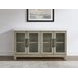Carena White Marble Top Brown 4 Door Sideboard with Touch Lighting