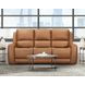 Belmont Lyric Caramel Leather 89" Zero Gravity Power Reclining Sofa with USB Charging