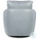 Delaney Light Blue Leather Swivel Chair with Power Footrest