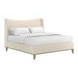 Edwin Cream Queen Upholstered Wing Shelter Bed