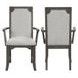 Lisbon Gray Upholstered Dining Arm Chair Set of 2