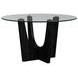 Salem Black 52" Round Glass Top Counter Height Table