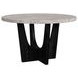 Salem Gray and Black 52" Round Marble Top Counter Height Table