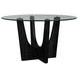 Salem Black 52" Round Glass Top Dining Table