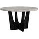 Salem Gray and Black 52" Round Dining Table