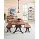 Blayne Natural Walnut and Antique Zinc 90" Dining Bench with Live Edge