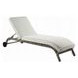 Salena Beige Upholstered Outdoor Lounge Chair with Wheels