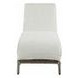 Salena Beige Upholstered Outdoor Lounge Chair with Wheels