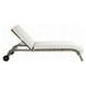 Salena Beige Upholstered Outdoor Lounge Chair with Wheels