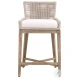 Overlay LiveSmart Peyton Pearl and Oyster Twist Rope Performance Fabric Counter Height Stool