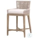 Overlay LiveSmart Peyton Pearl and Oyster Twist Rope Performance Fabric Counter Height Stool