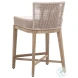 Overlay LiveSmart Peyton Pearl and Oyster Twist Rope Performance Fabric Counter Height Stool