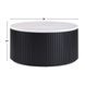 Colvin Black and White Round Marble Top Coffee Table with Casters