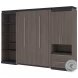 Orion Bark Gray And Graphite 118" Full Murphy Bed With Multifunctional Storage