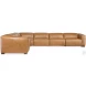 Fresco Brown Leather 6 Piece Power Reclining Sectional With 3 Power Recliners