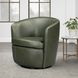 Barolo Lyric Sage Leather Upholstered Swivel Club Chair