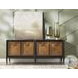 Solmere Black and Mapa Burl 4 Door Console Table
