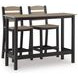 Moondance Black and Beige 3 Piece Rectangular Outdoor Counter Height Table Set