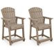 Sandy Dune Medium Brown Outdoor Bar Stool Set of 2