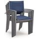 Point Bonita Blue Upholstered Outdoor Sling Arm Chair Set of 4