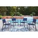 Point Bonita Blue Upholstered Outdoor Sling Arm Chair Set of 4