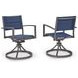 Point Bonita Blue Outdoor Sling Swivel Chair Set of 2