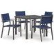 Point Bonita Blue Upholstered Outdoor Sling Arm Chair Set of 4