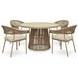 Ocean Park Beige 49" Round Outdoor Sintered Stone Top Dining Room Set