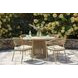 Ocean Park Beige 49" Round Outdoor Sintered Stone Top Dining Room Set