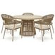 Ocean Park Beige 49" Round Outdoor Sintered Stone Top Dining Room Set