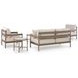 Big Creek Cove Beige and Brown Performance Fabric 5 Piece Outdoor Conversation Set