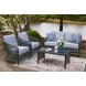 Bodega Island Gray and Brown Performance Fabric 4 Piece Outdoor Conversation Set