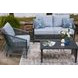 Bodega Island Gray and Brown Performance Fabric 4 Piece Outdoor Conversation Set