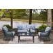 Bodega Island Gray and Brown Performance Fabric 4 Piece Outdoor Conversation Set
