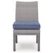 Dillon Beach Blue Performance Fabric Outdoor Side Chair with Cushion Set of 2